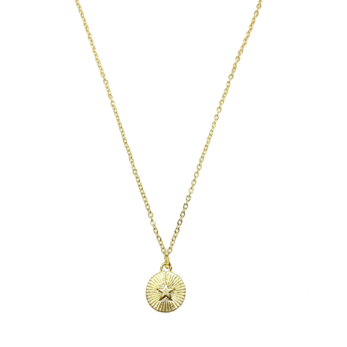 Coin & star necklace - gold