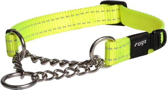 Rogz Utility Sliphalsband Ketting Geel - Hondenhalsband - 45-70x2.5 cm