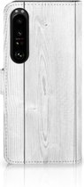 Telefoonhoesje Sony Xperia 1 IV Smartphonehoesje met naam White Wood