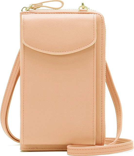 Antonio Fonzo Telefoonhoesje geschikt voor Sony Xperia L3 | Antonio Fonzo Crossbody Telefoontasje | Xperia L3 Schoudertasje - Salmon Pink | Roze