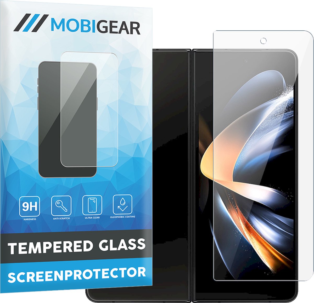 Mobigear Screenprotector geschikt voor Samsung Galaxy Z Fold 4 Glazen | Mobigear Premium Screenprotector - Case Friendly - Zwart