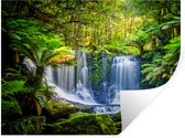 Muurstickers - Sticker Folie - Jungle - Waterval - Australië - Planten - Natuur - 160x120 cm - Plakfolie - Muurstickers Kinderkamer - Zelfklevend Behang XXL - Zelfklevend behangpapier - Stickerfolie