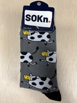 SOKn. trendy sokken *VROLIJKE KOEIEN* maat 35-41 (ook leuk om kado te geven !)