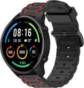 Strap-it Sport gesp bandje - geschikt voor Xiaomi Mi Watch / Xiaomi Watch S1 / Watch S1 Pro / Watch 2 Pro - Active - zwart/rood