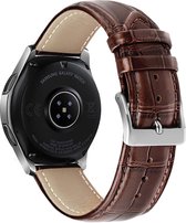 Strap-it horlogeband leer 20mm - Luxe leren crocodile bandje geschikt voor Huawei Watch GT 2 42mm / GT 3 42mm / GT 3 Pro 43mm - Polar Ignite / Ignite 2 / 3 / Unite / Pacer - Amazfit Bip / GTS 1-2-3-4 - bruin