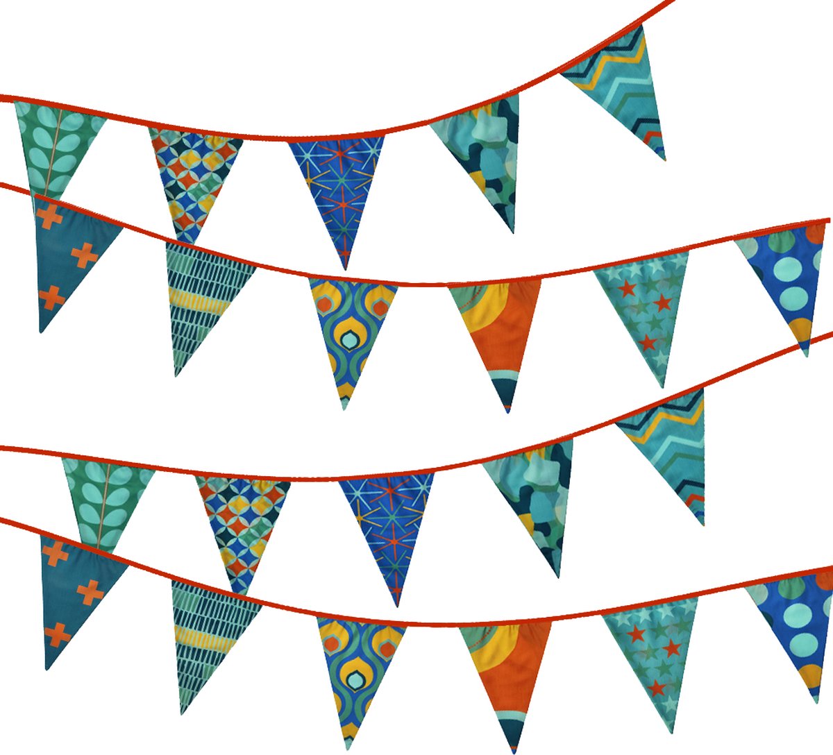 Mijn Eigen Slinger® | Stoffen Slinger | Stoffen vlaggen | Vlaggenlijn Stof | Feestslinger | Verjaardag Slinger | XXL CELEBRATE (11 mtr lang , 22 vlaggen)
