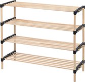 Storage solutions Schoenenrek 4 laags 76x28x58.5cm - hout