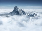 Fotobehangkoning - Behang - Vliesbehang - Fotobehang - Berg in de wolken - 200 x 154 cm