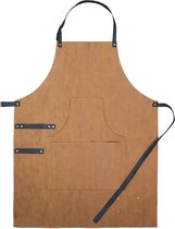 BBQ schort - Barbecue - Keukenschort - BBQ accessoires - Mannen - Met vak - Leer - bruin