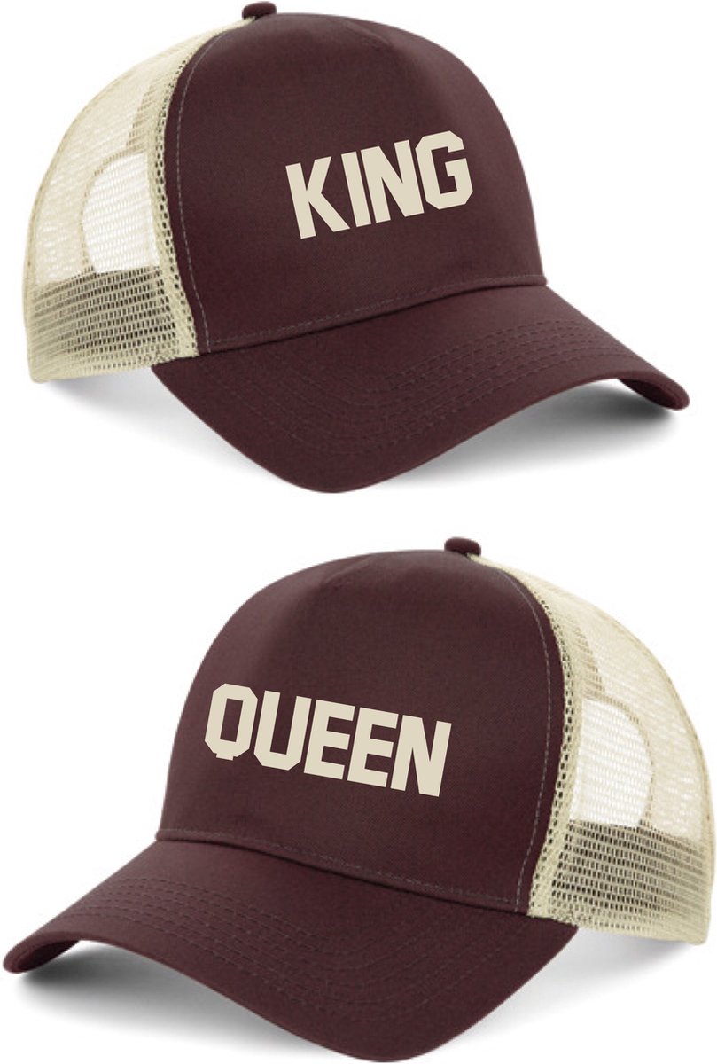 Pet-bruin-beige-King en Queen-2 stuks