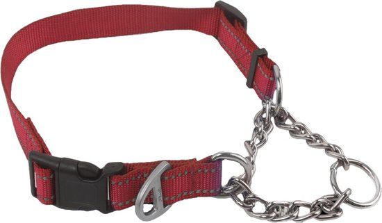 Nobleza Trainingshalsband - Anti trek halsband hond - Sliphalsband - Hondenhalsband - Reflecterend - Rood - Maat L