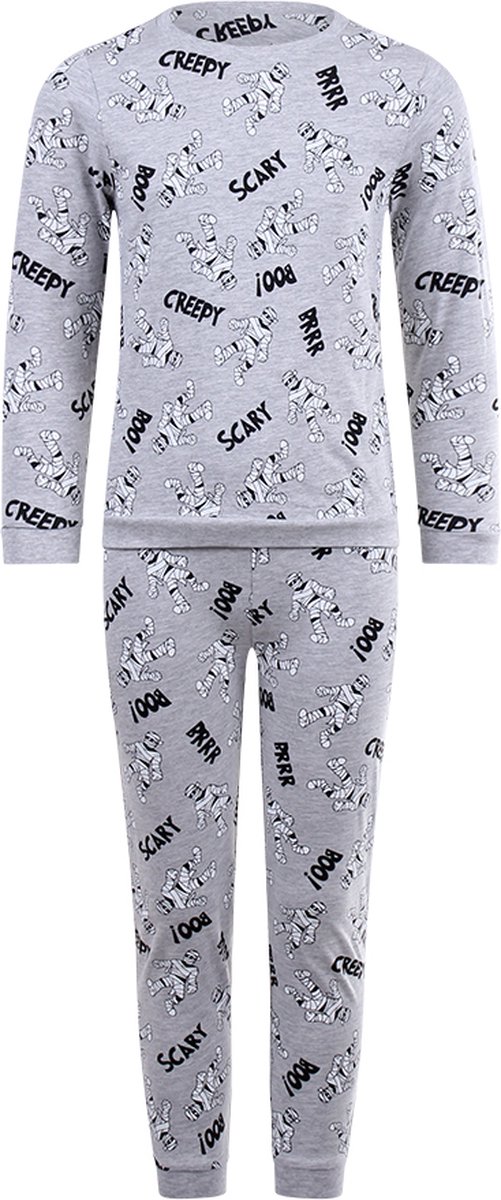 Jongens pyjama met MUMMIE, SCARY, BOO van het bekende merk PEBBLE STONE maat 134/140