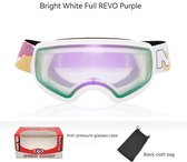 Skibril - Skibrillen voor Kinderen - Skibril voor snowboarders - Bescherming Tegen UV-Stralen - Verstelbare Kinder Goggles - Anti-Fog - UV400 - Unisex Skibril - met Brillenkoker - Paars
