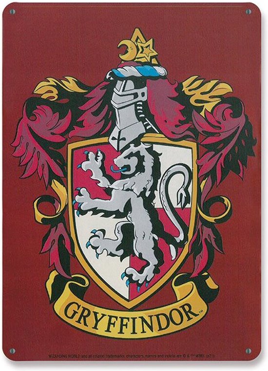 Logoshirt Harry Potter Metalen wandbord klein Gryffindor 15 x 21 cm Rood