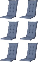 Madison - Coussin de jardin - Universel - Dossier haut - 6 pcs. - Basic Cobalt - 123x50cm - Blauw - Coussins de chaise de Coussins de chaise de jardin - Chaise standard