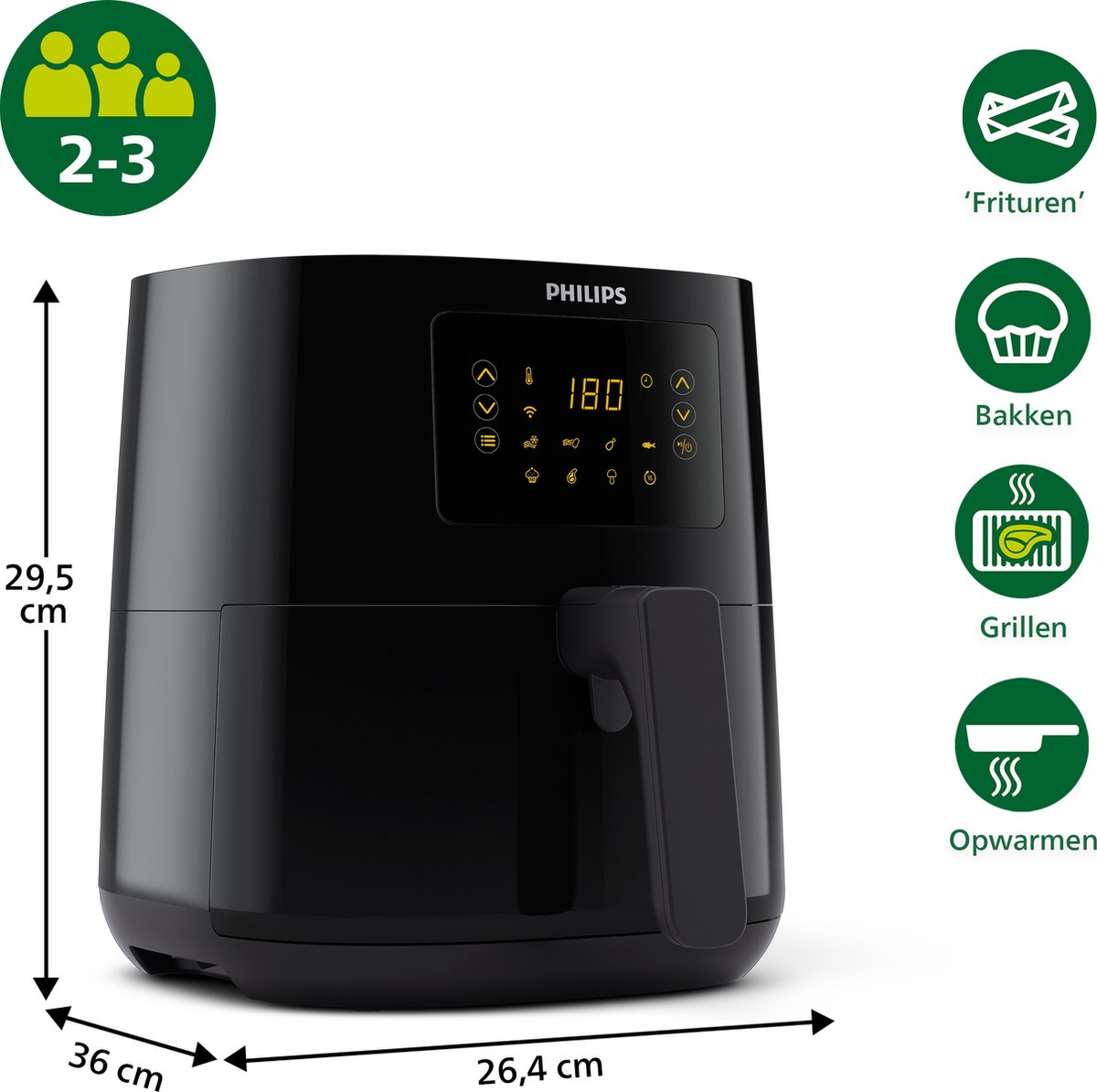 Philips Essential App Connect Airfryer - HD9255/90 - Heteluchtfriteuse | bol