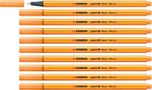 STABILO point 88 - Premium Fineliner - Fine 0,4 mm – Neon Oranje– Doos 10 stuks