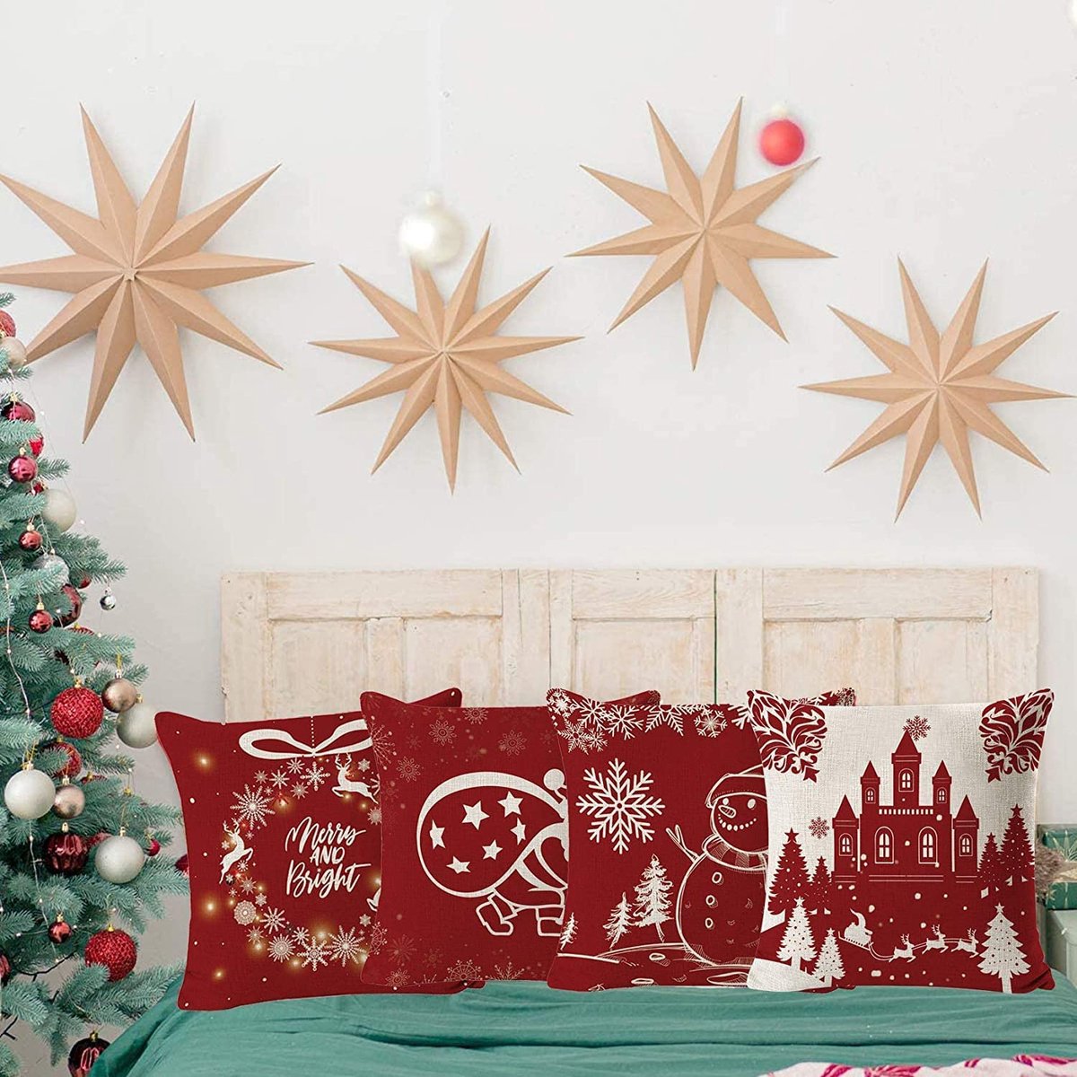 3D kerstboom sierkussen 3D plantvormig kussen kerst decoratieve kussens kerst decoratieve kussens, vulling kerstspeelgoed gevuld decor voor thuis slaapkamer bank decoraties feestelijk cadeau
