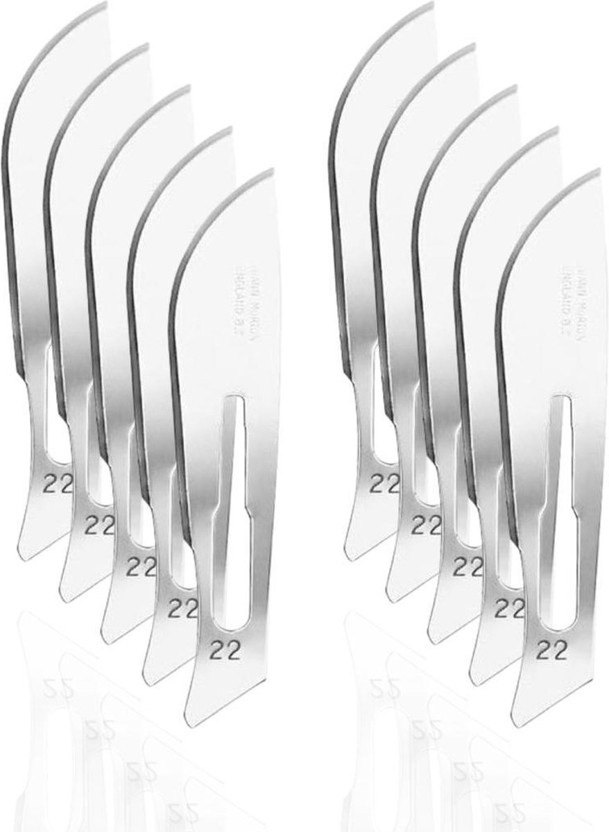 Swann Morton - Blue - Scalpel Mesjes - Niet Steriel - Scalpel / Bistouri Mesjes - Maat 22 - 10 Stuks