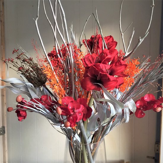 Bouquet de soie et de fleurs séchées élégant et élégant/ bouquet de Noël /  95 cm de... | bol