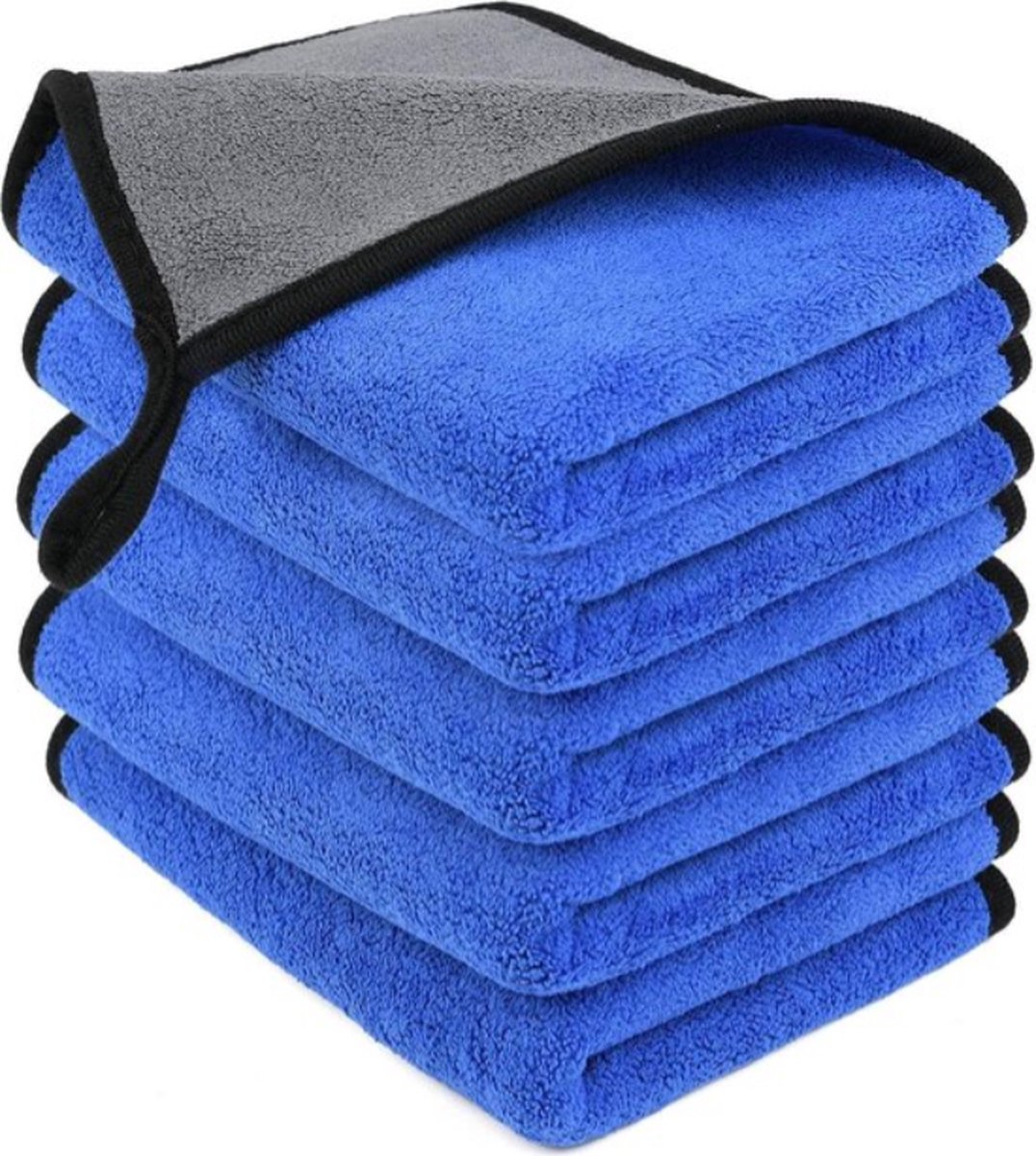 Microvezel poetsdoek - Microvezel autodoek - 10stuks - 40/40cm - Blauw/grijs - Auto schoonmaken - Microvezel - Auto poetsdoek