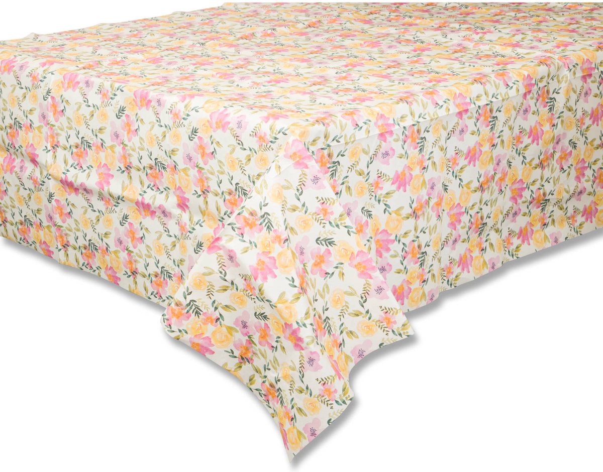 Blokker Tafelkleed - Gekleurde Bloemen - Tafellaken Papier - 138x220cm