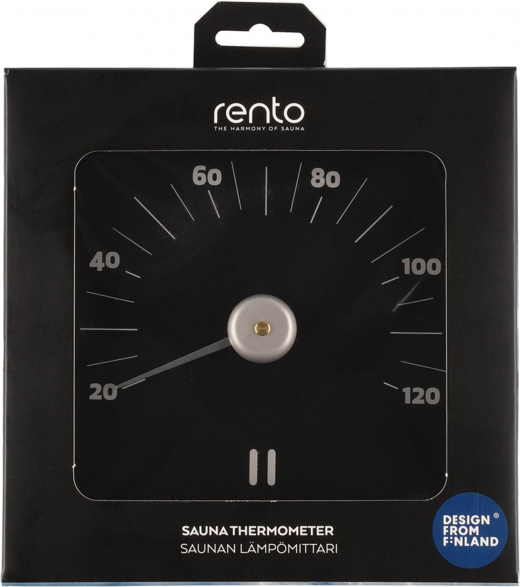 Rento Sauna Thermometer Aluminium Bruin Zwart (20120 graden)