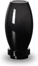 RUDAL klein luxueus vaasje, modern design, innovatief ontwerp, h=15cm, hoogwaardig zwart dik glas RUD 15 ZW