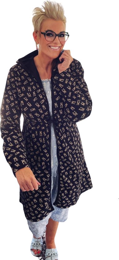 Robe de chambre fine dames - bleu - ours - capuche - sans cache-cœur - pour pyjama - taille M