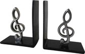 Deco4yourhome® - Boekensteun - Music - Muzieknoot - Old Metal - Black