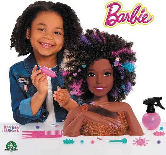 Giochi Preziosi Barbie - Tête À Coiffer Brune Coupe Afro | bol