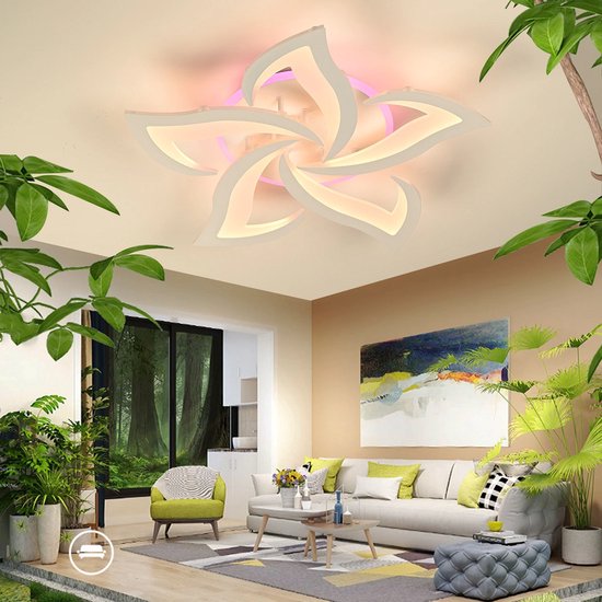 Lotus RGB - Dimbaar Met Afstandsbediening en APP - Plafoniere - Smart lamp - Moderne LED Lamp