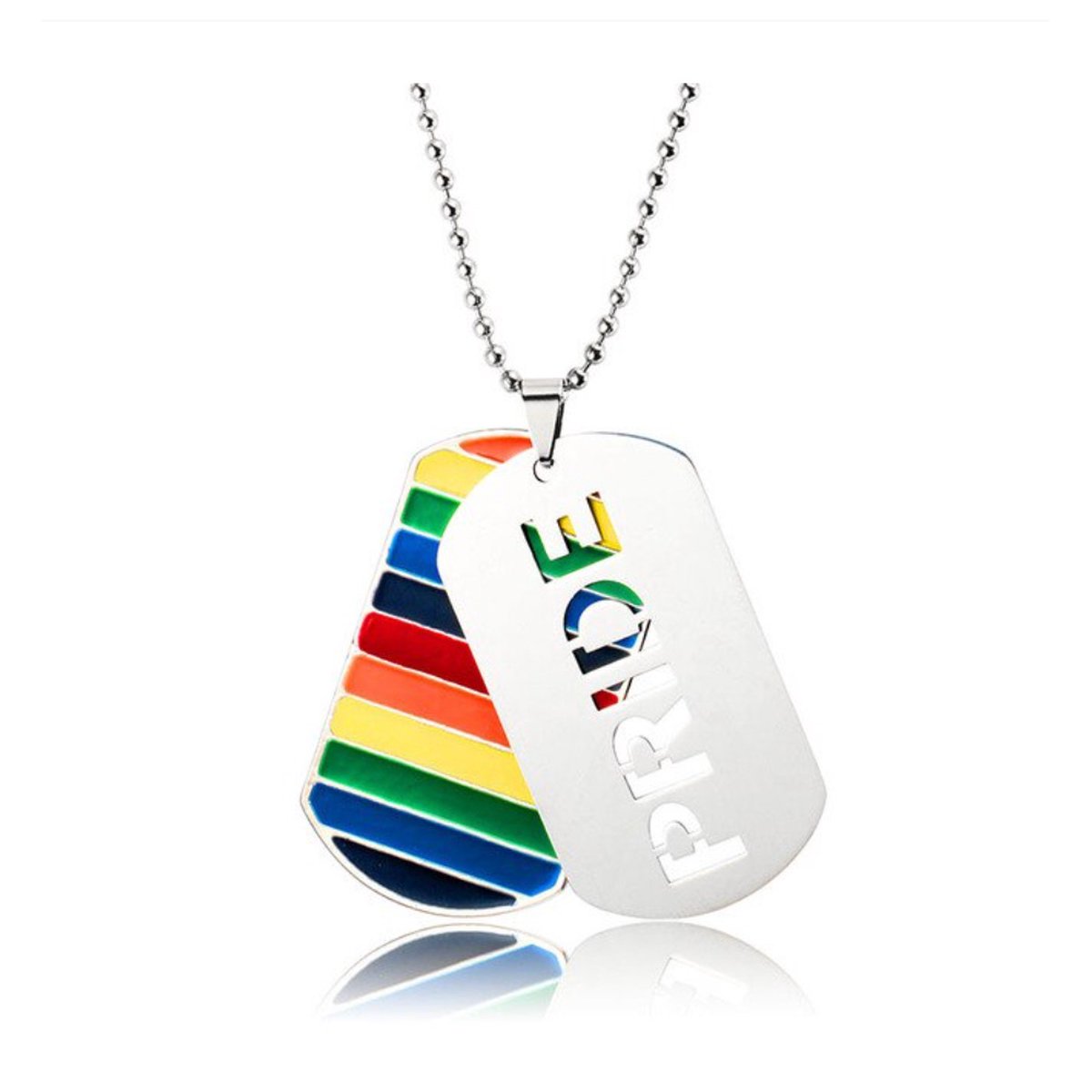 Zoëies® Pride ketting met regenboog kleuren zilverkleurig