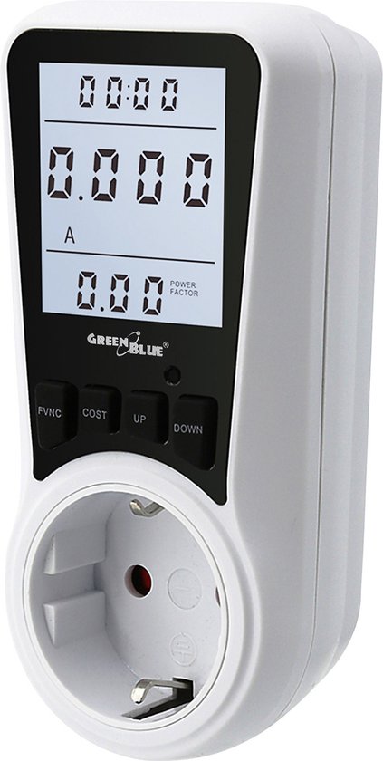GreenBlue - Wattmètre / Compteur électrique avec prise - Compteur
