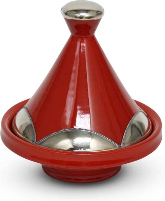 Marokkaanse Tajine mini Rood Metaal Ø 13 x 14cm