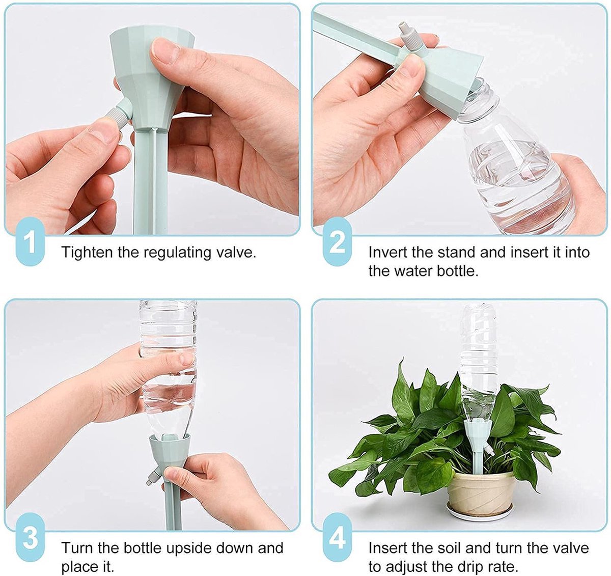 HGMD Waterdruppelaar set van 8 stuks voor planten groen - Groen