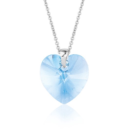 Montebello Ketting Fleur HZ54 - Swarovski® Hart - 925 Zilver Gerhod. - Ø14mm - 45cm