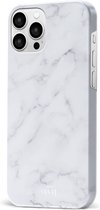 xoxo Wildhearts Marble White Lies - Single Layer - Hoesje geschikt voor iPhone 12 Pro hoesje - Marmer hoesje - Shockproof case - Beschermhoesje geschikt voor iPhone 12 Pro case - Wit