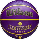 Wilson NBA Player Icon LeBron James Outdoor Ball WZ4005901XB, Unisex, Purper, basketbal, maat: 7