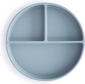 Mushie - Siliconen Vakjesbord met Zuignap - Borden & kommen - Powder Blue