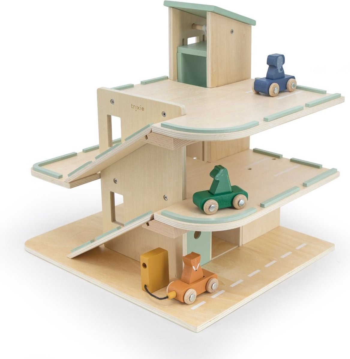 Trixie - Houten Garage met Accessoires - Houten speelgoed | bol.com