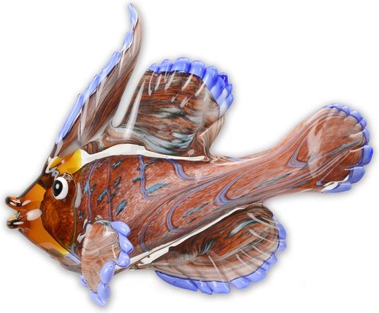 Glazen beeld - mandarijnvis - Murano Stijl Sculptuur - 22,4 cm hoog