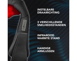 Massagekussen - Elektrisch - Nek, Schouder en Rug - Infrarood Warmtefunctie - 8 Massagekoppen - Massageapparaat - Zwart