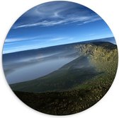 WallClassics - Dibond Muurcirkel - Groten Meren in een Berglandschap - 100x100 cm Foto op Aluminium Muurcirkel (met ophangsysteem)