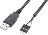 Akasa USB-kabel USB 2.0 Shrouded header 4-polig, USB-A stekker 0.40 m Zwart Vergulde steekcontacten, UL gecertificeerd