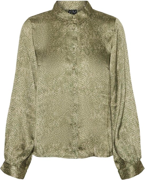 Vero Moda VMSNAKEY LS MIDI SHIRT EXP Dames Top Laurel Oak Maat - S