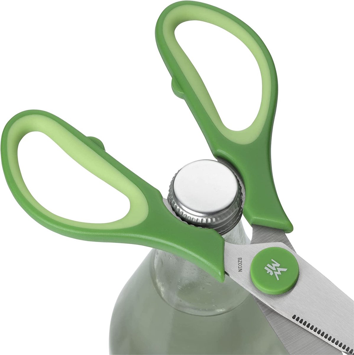 Touch Keukenschaar 2-delig groen, Ergonomisch ontwerp, Soft-Touch Hangrepen, Links- en Rechtshandigen, Ultrafijne Gekartelde Rand, Praktische Extra's