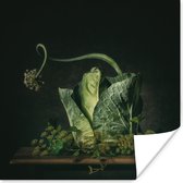 Poster Schilderij - Stilleven - Bloem - Kool - Groen - Wanddecoratie - 30x30 cm