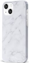 xoxo Wildhearts Marble White Lies - Single Layer - Hoesje geschikt voor iPhone 14 Pro hoesje - Marmer hoesje - Shockproof case - Beschermhoesje geschikt voor iPhone 14 Pro case - Wit