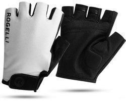 Rogelli Core Fietshandschoenen Zomer - Wielrenhandschoenen Heren - Handschoenen met Padding - Wit - Maat L